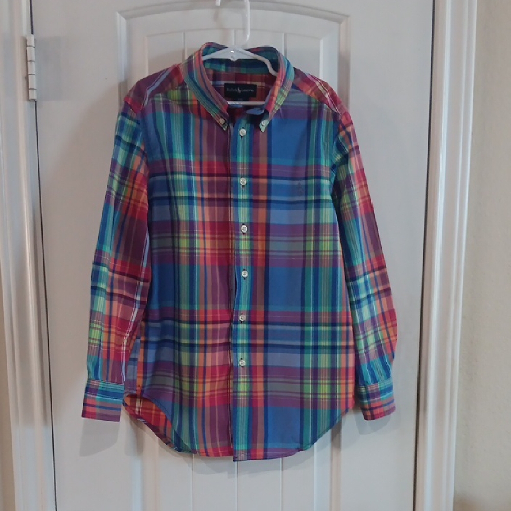 Polo by Ralph Lauren Plaid Boy's BDC Shirt Size 8
